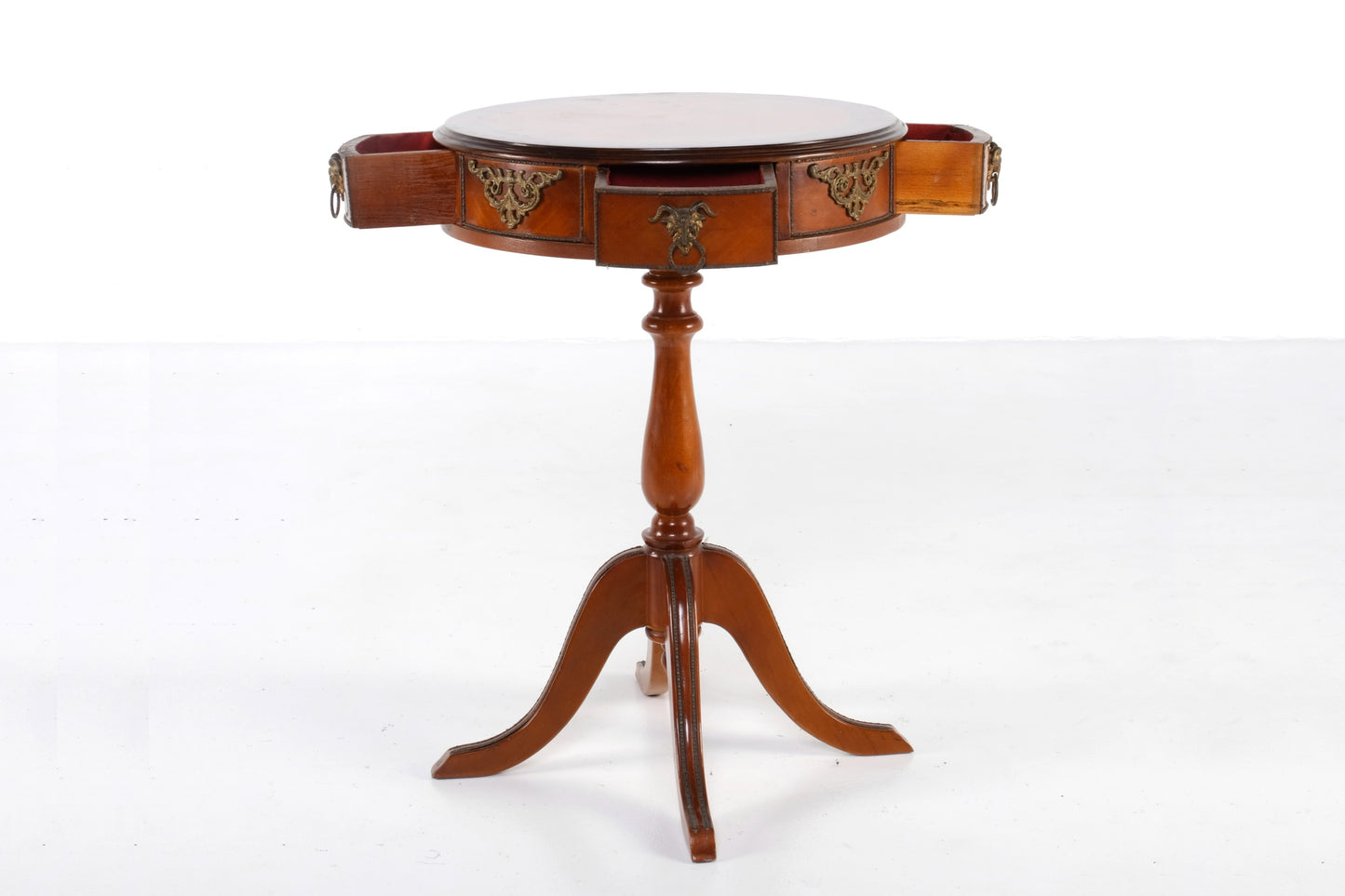 FRENCH ARTDECO DRUM TABLE WITH 4 DRAWERS