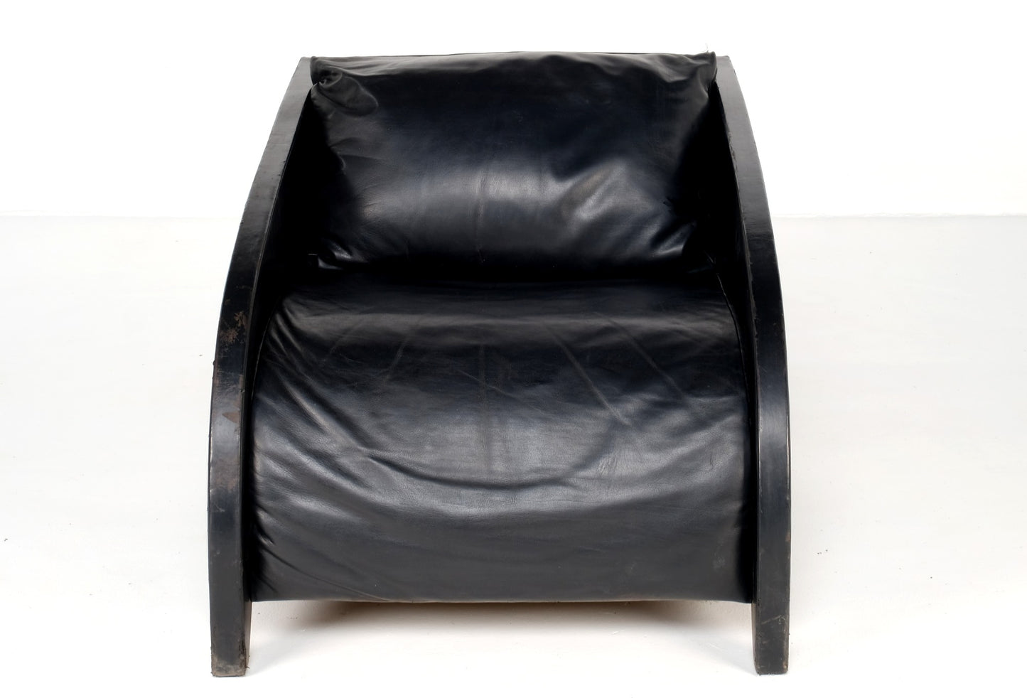 ART DECO REVIVAL BAUHAUS LEATHER LOUNGE CHAIR