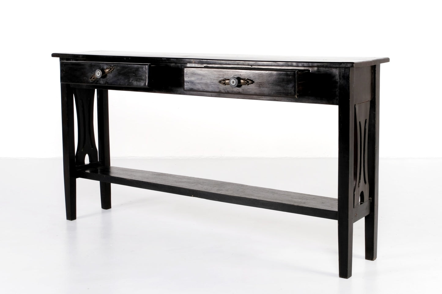 WOODEN BLACK ENGLISH RETRO CONSOLE TABLE