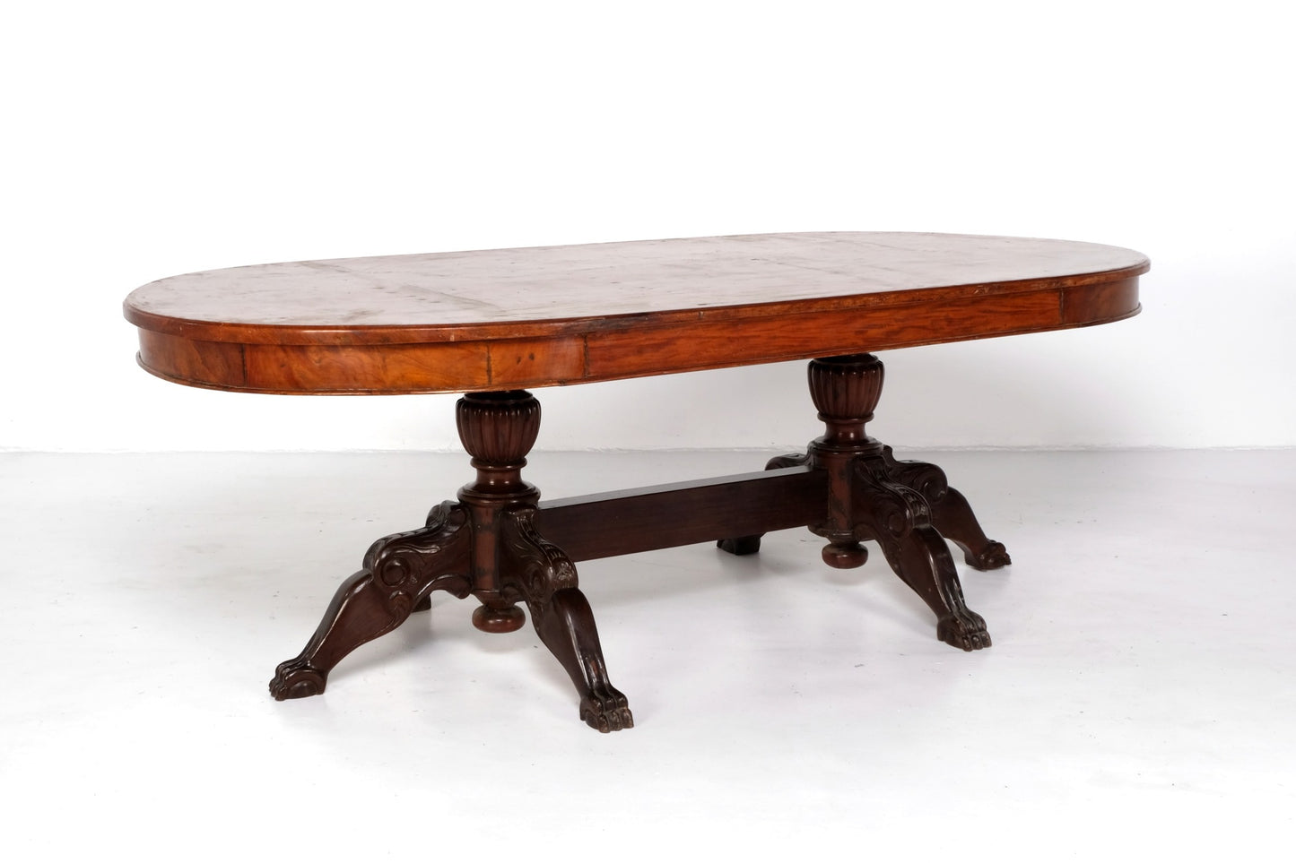 ARTDECO VICTORIAN TWIN PEDESTAL OVAL DINING TABLE