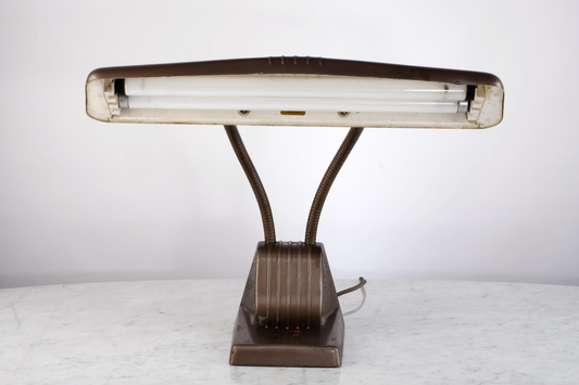VINTAGE GOOSENECK DOUBLE-LIGHT DESK LAMP