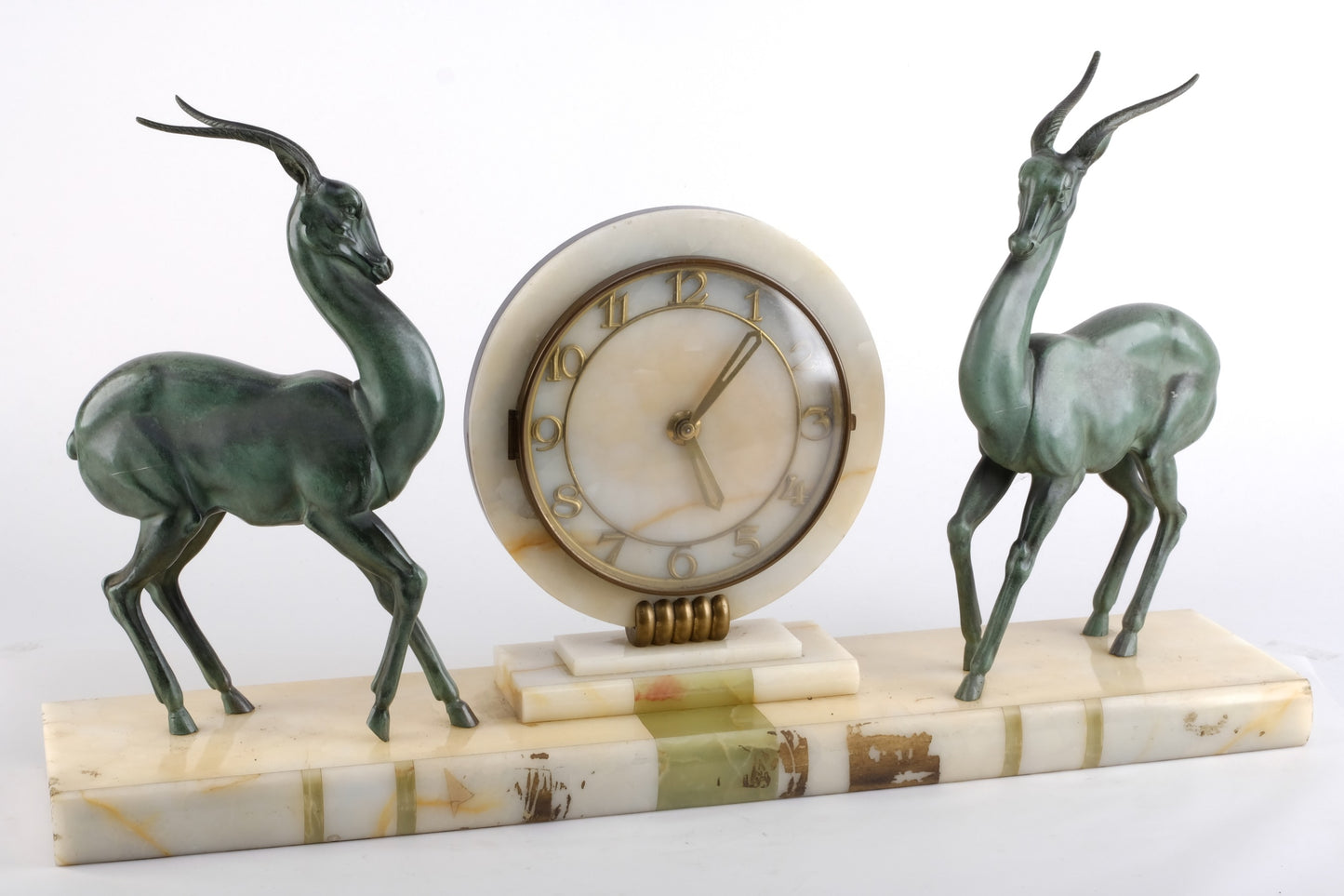 Art deco Mantle Antelope Fayral clock sculpture