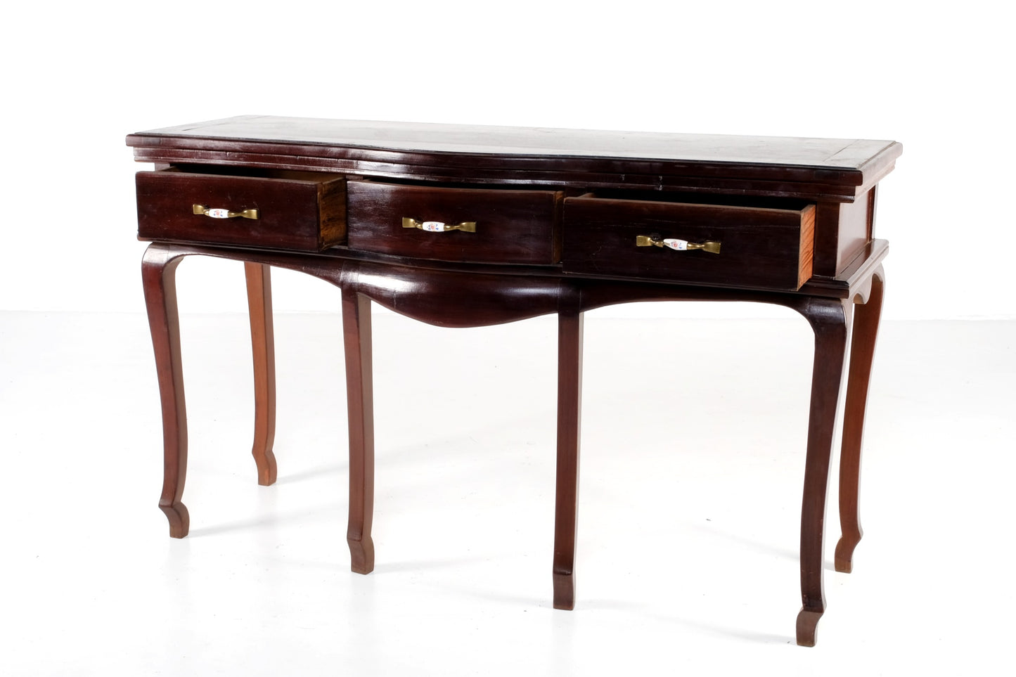 ENGLISH WOODEN CONSOLE TABLE WITH DRAWERS