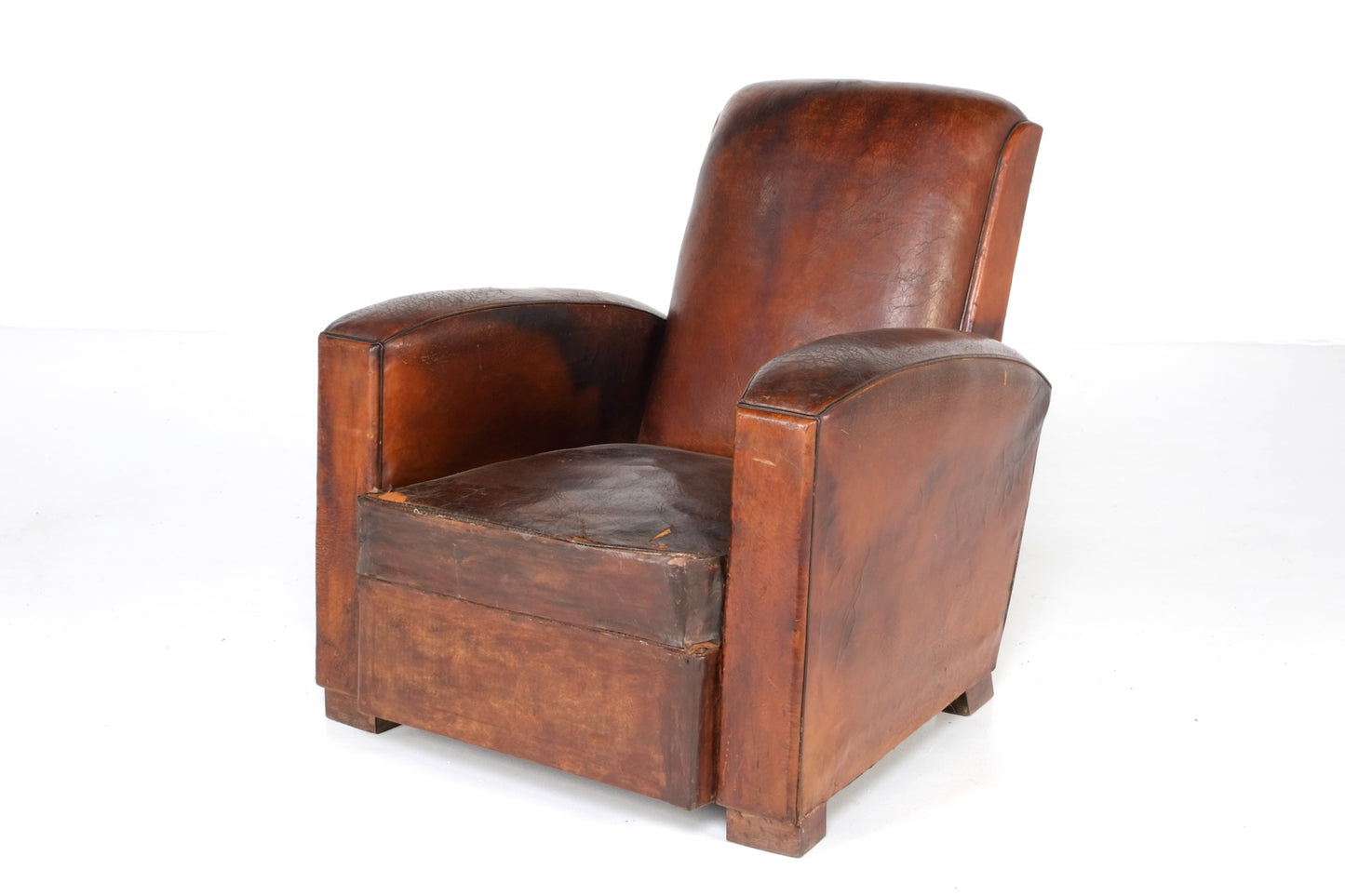 ARTDECO FRENCH LEATHER LOUNGE CHAIR #2