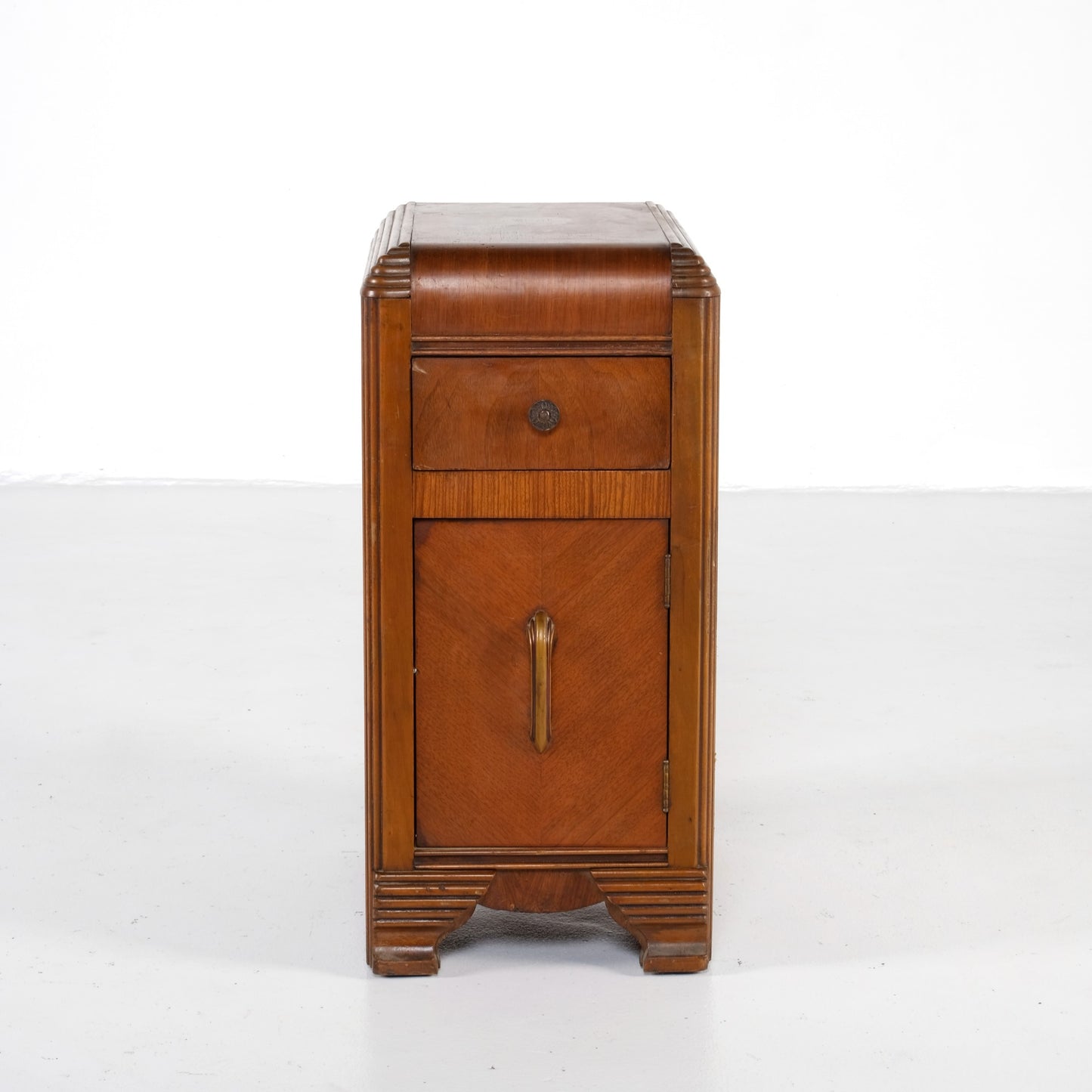 VINTAGE ART DECO NARROW NIGHT STAND SIDE CABINET/DRAWER
