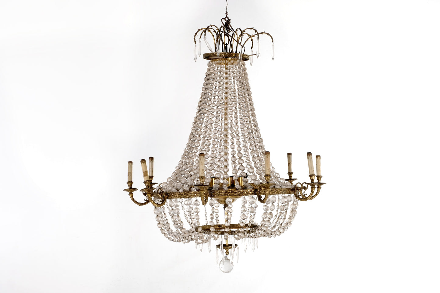 GOLD PLATED FRAME WITH CANDLE BULB CHANDELIER