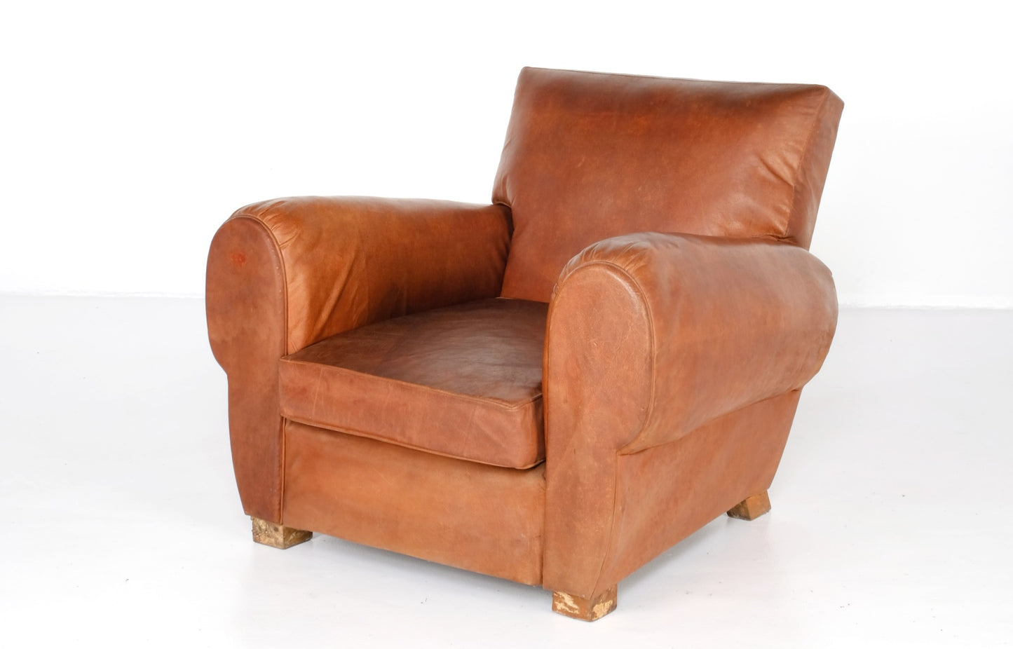 ARTDECO FRENCH LEATHER LOUNGE CHAIR #3