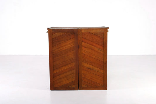 WOODEN WALL MOUNT WINE AND GLASS CABINET