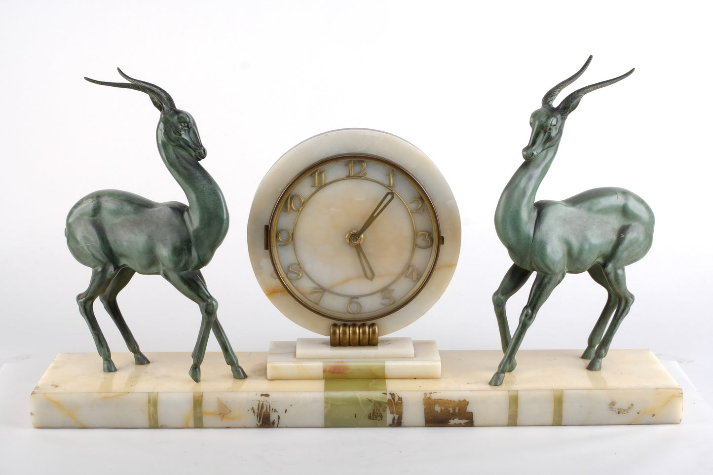 Art deco Mantle Antelope Fayral clock sculpture