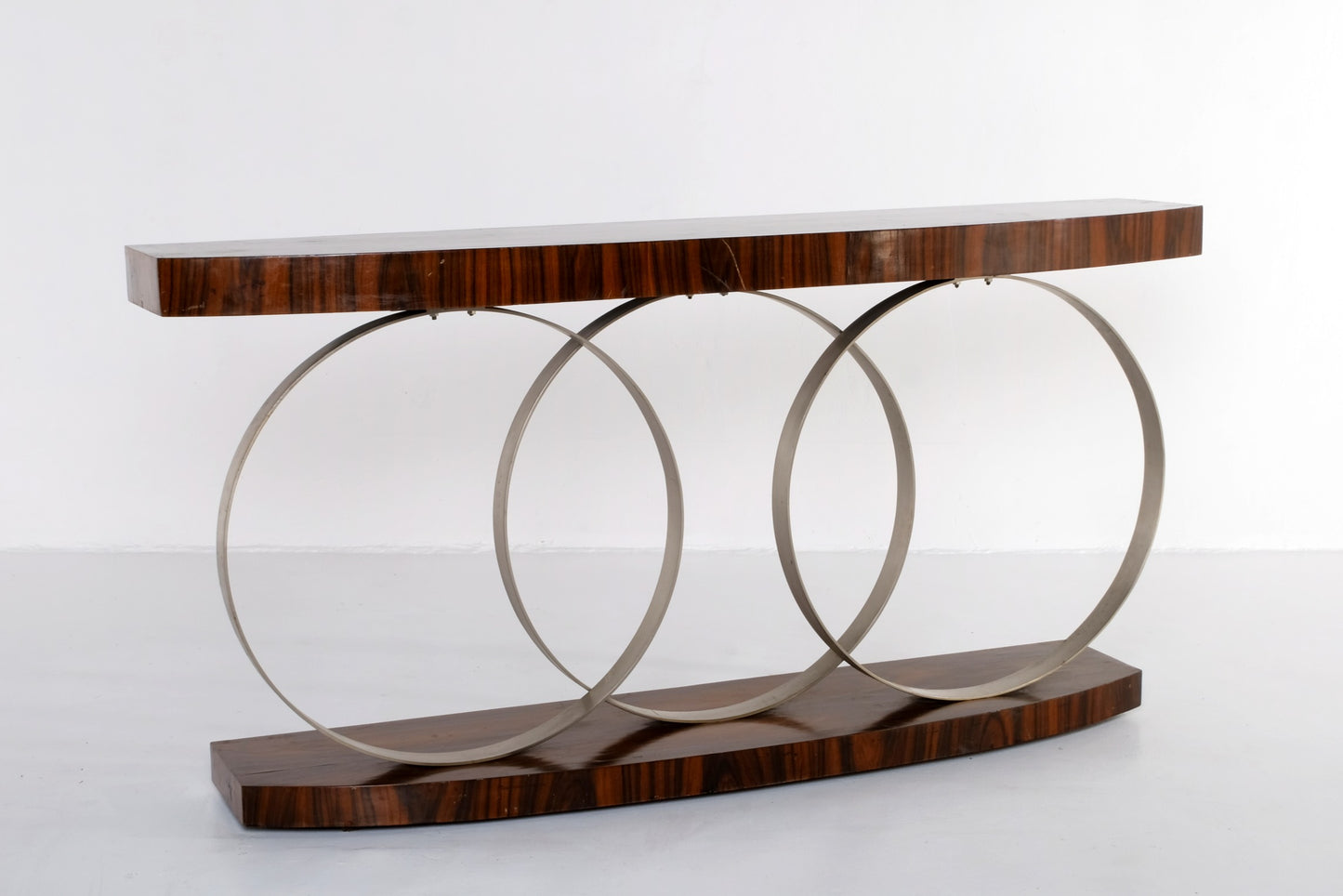 THREE ROUND MODERN CONSOLE TABLE
