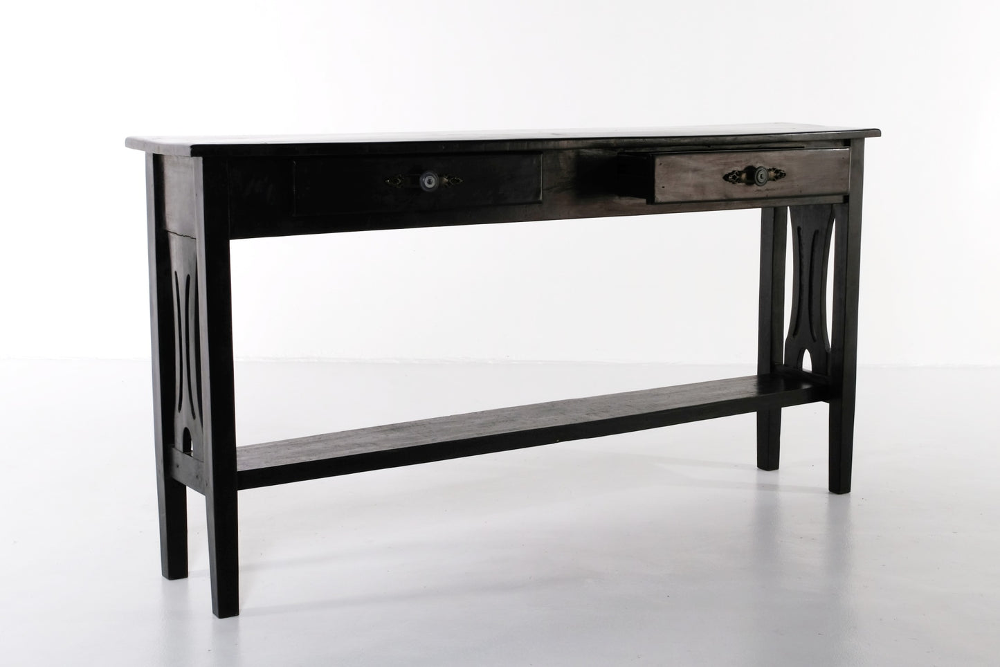 WOODEN BLACK ENGLISH RETRO CONSOLE TABLE