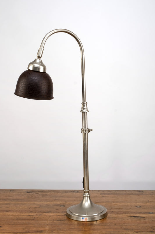 VINTAGE COPPER HEAD AND SILVER OFFICE TABLE LAMP