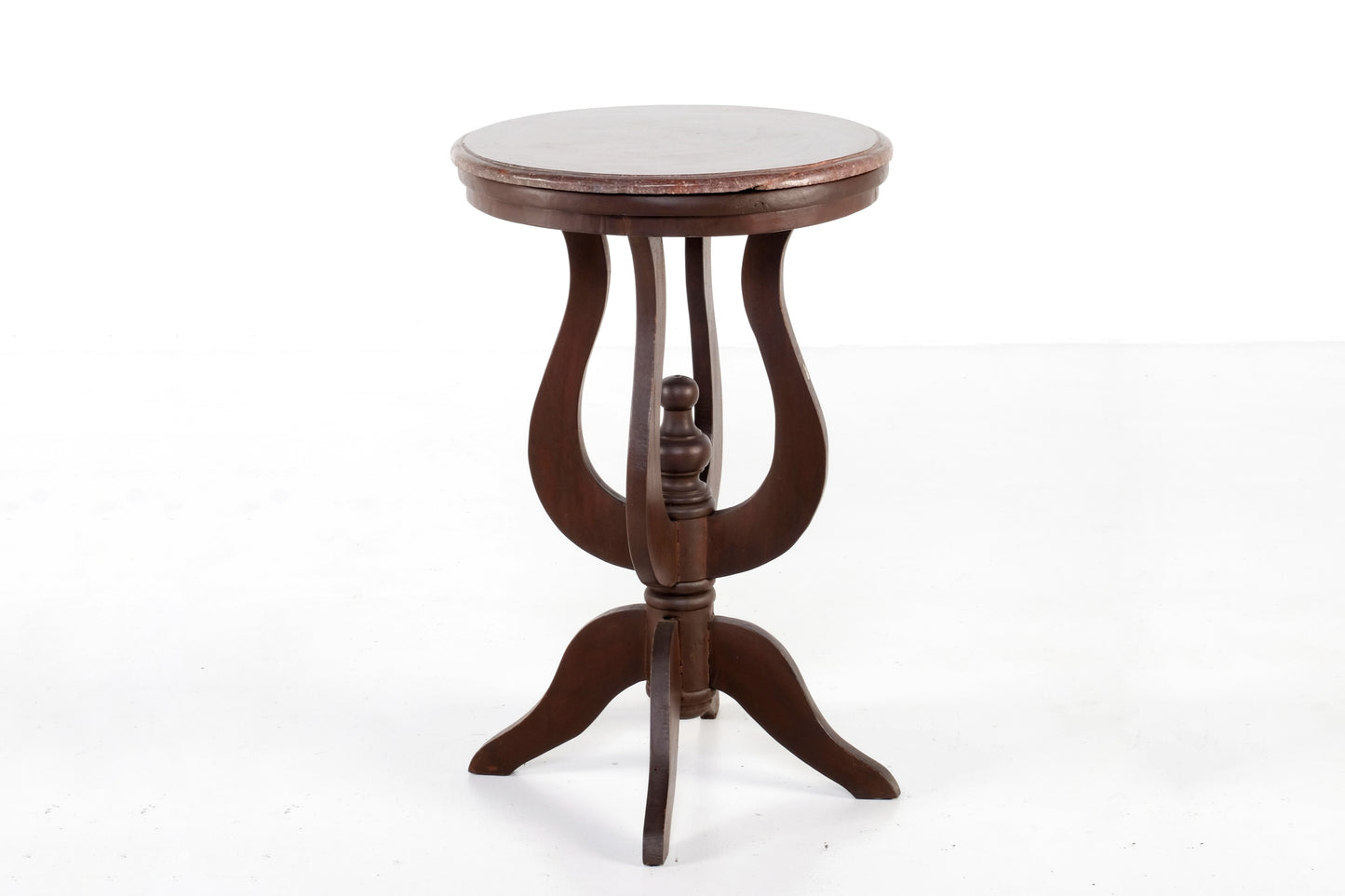 LOW ROUND TABLE PEDESTAL STAND WITH MARBLE TOP #1