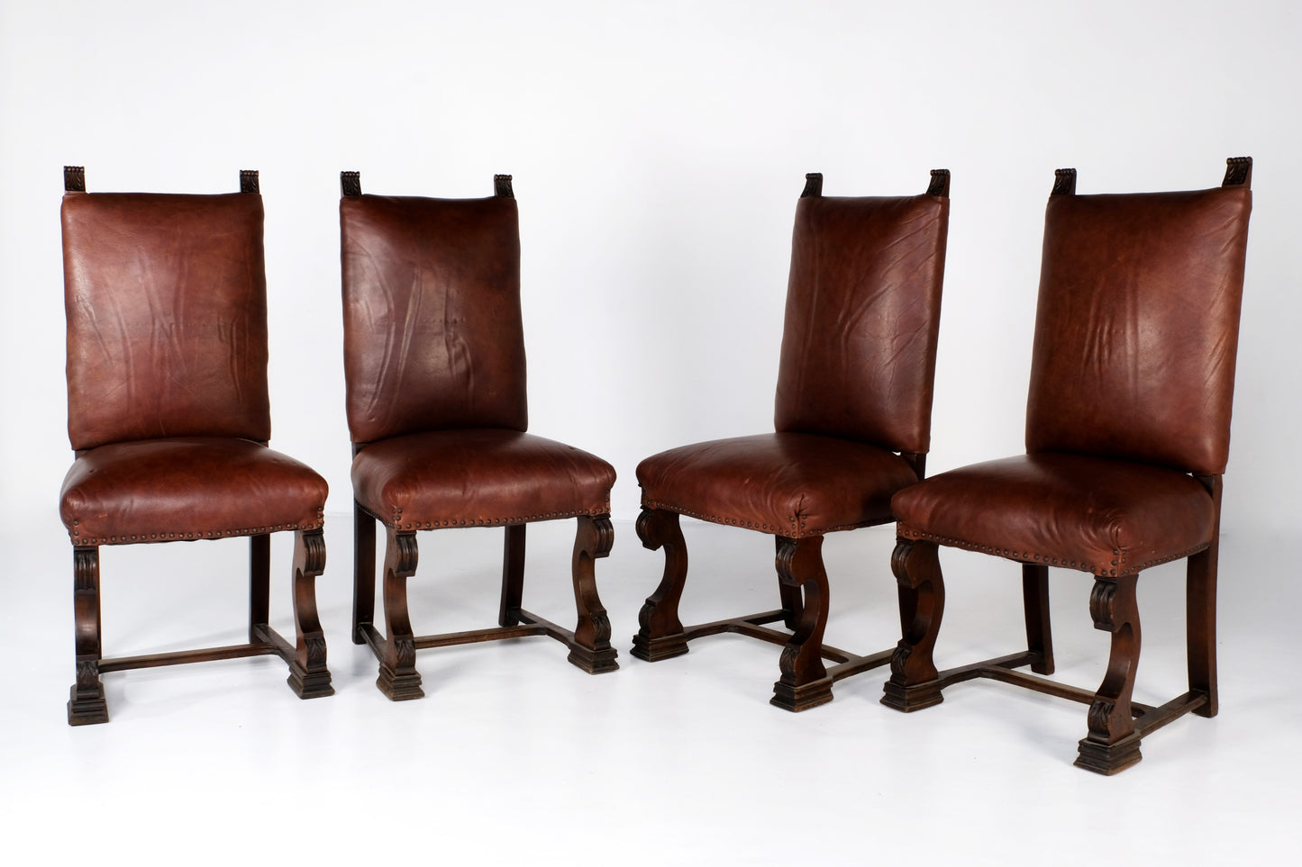 ART DECO ANTIQUE HIGH BACK REST THRONE DINING CHAIRS