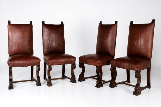 ART DECO ANTIQUE HIGH BACK REST THRONE DINING CHAIRS