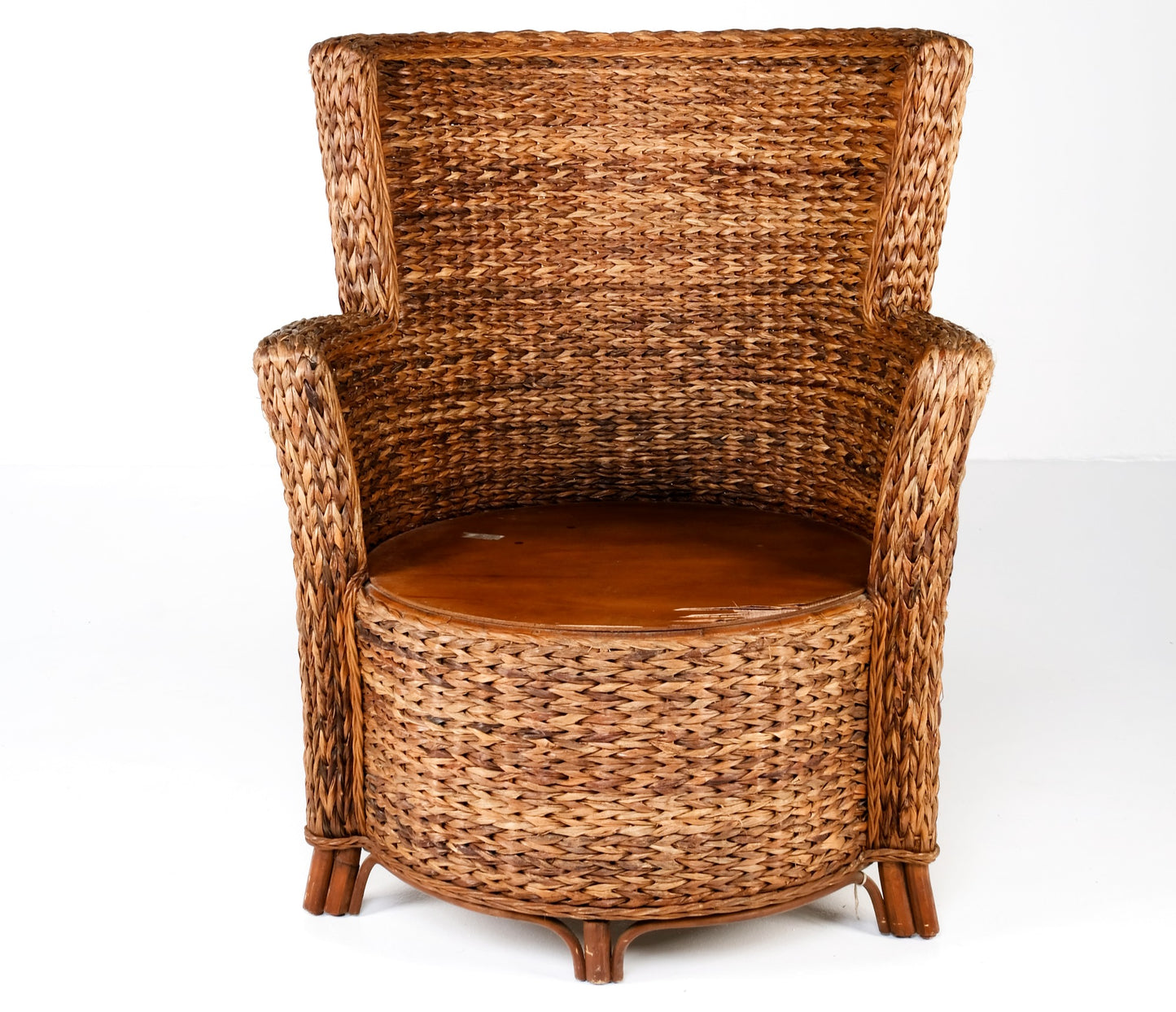 WOODEN RATTAN OUTDOOR ARMCHAIRS