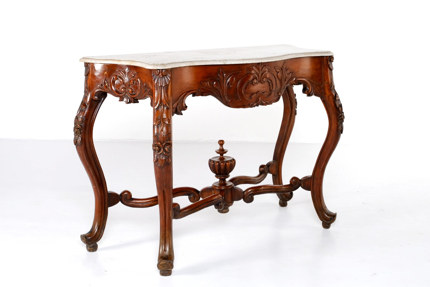VICTORIAN ARTDECO CONSOLE TABLE WITH MARBLE TOP