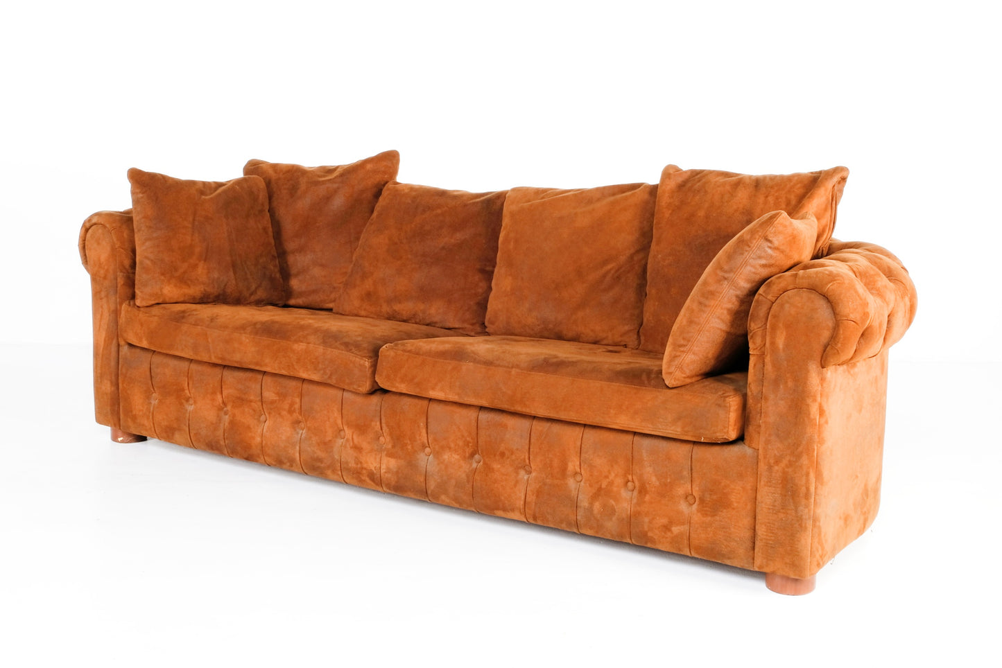 FABRIC VELVET LEATHER CHESTERFIELD STUDIO COUCH