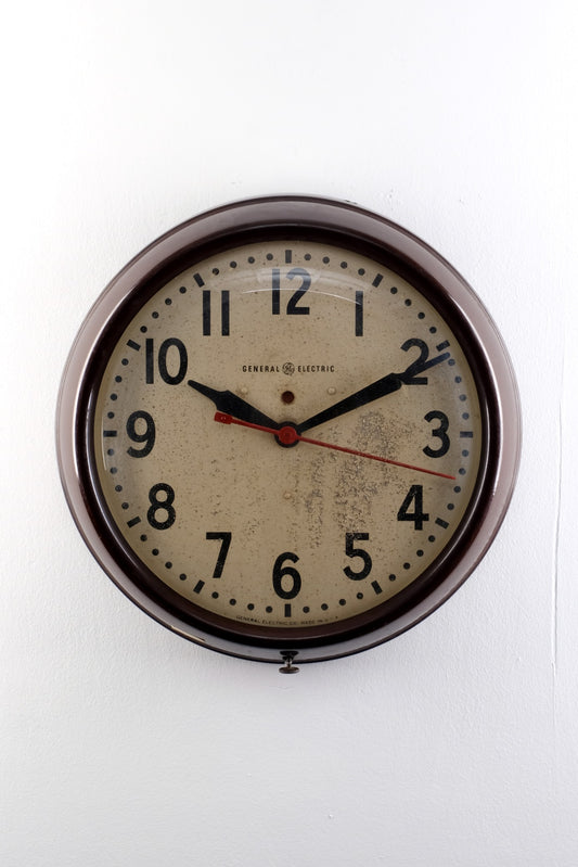 G.E Electric Industrial Art Deco Round Clock