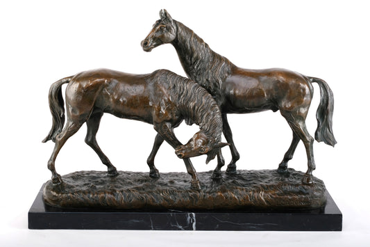 FRENCH ART DECO "GRAZING HORSES"