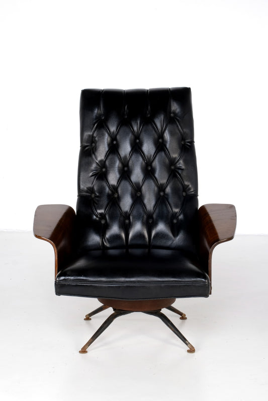 PLYCRAFT MULHAUSER EAMES ERA CHAIR WITH OTTOMAN BY: REDD TAYLOR