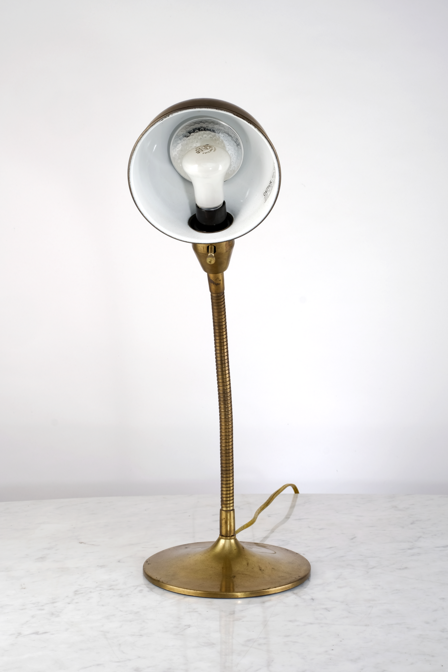 INDUSTRIAL GOOSENECK GOLDEN COPPER PLATED LAMP