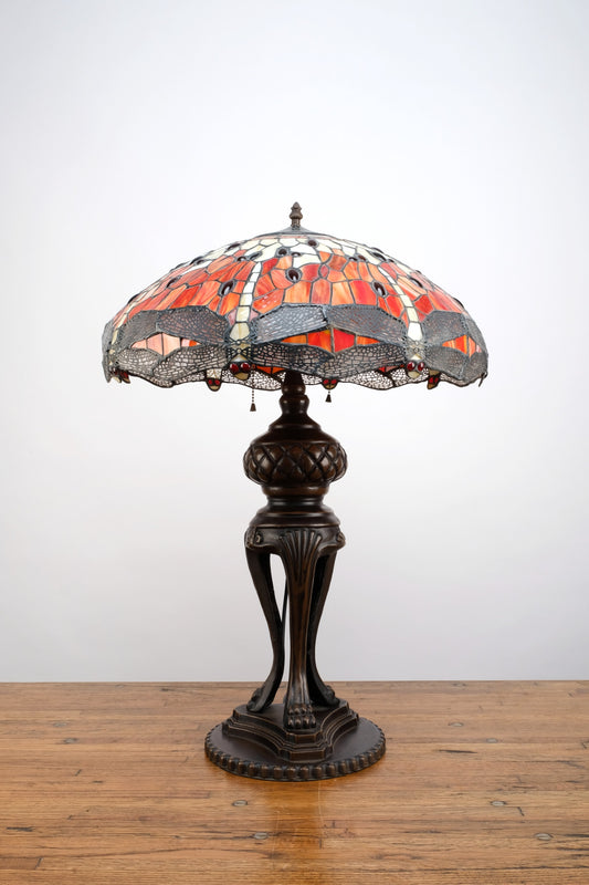 MODERN TIFFANY SCULPTURE TABLE LAMP
