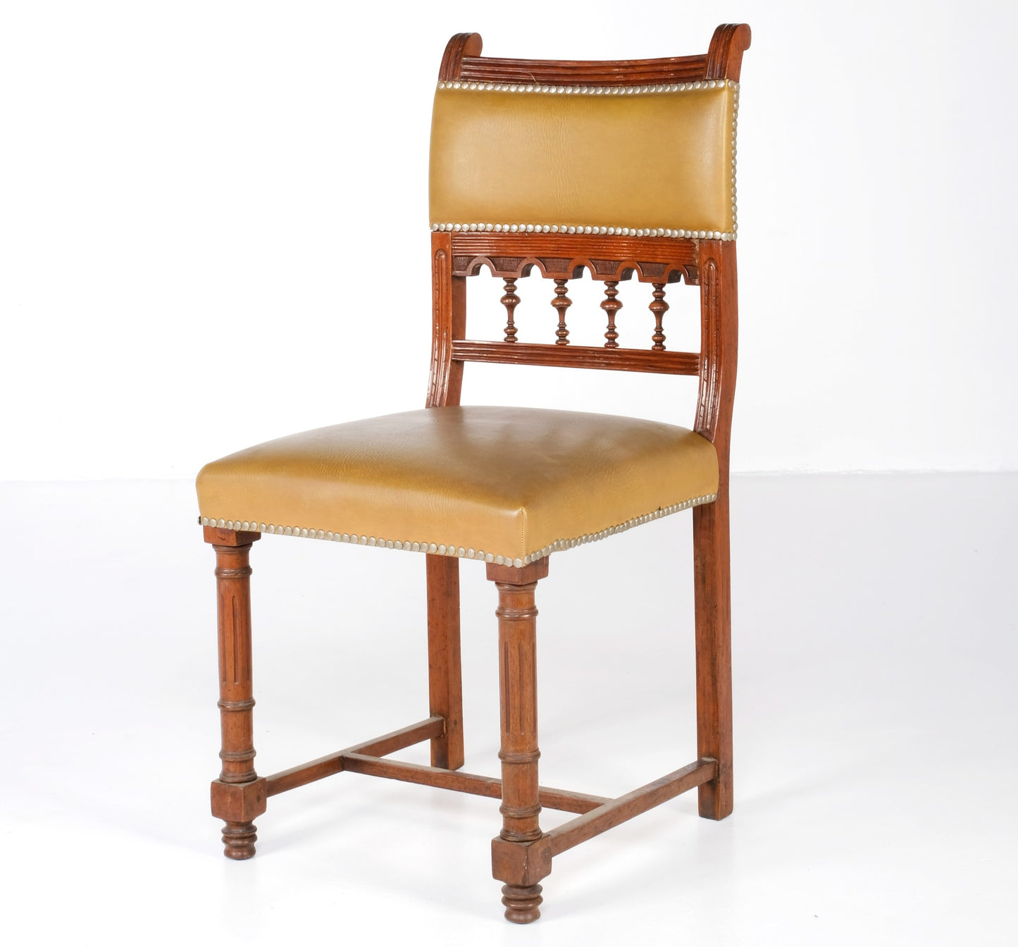 ANTIQUE LEATHER DINING CHAIR