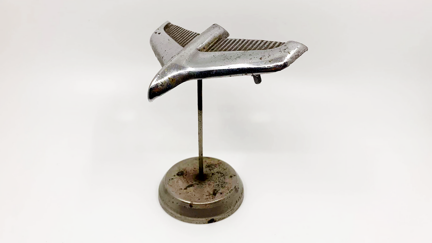 FUTURISTIC  MILITARY PLANE SILVER DECORATIVE PAPER STAND