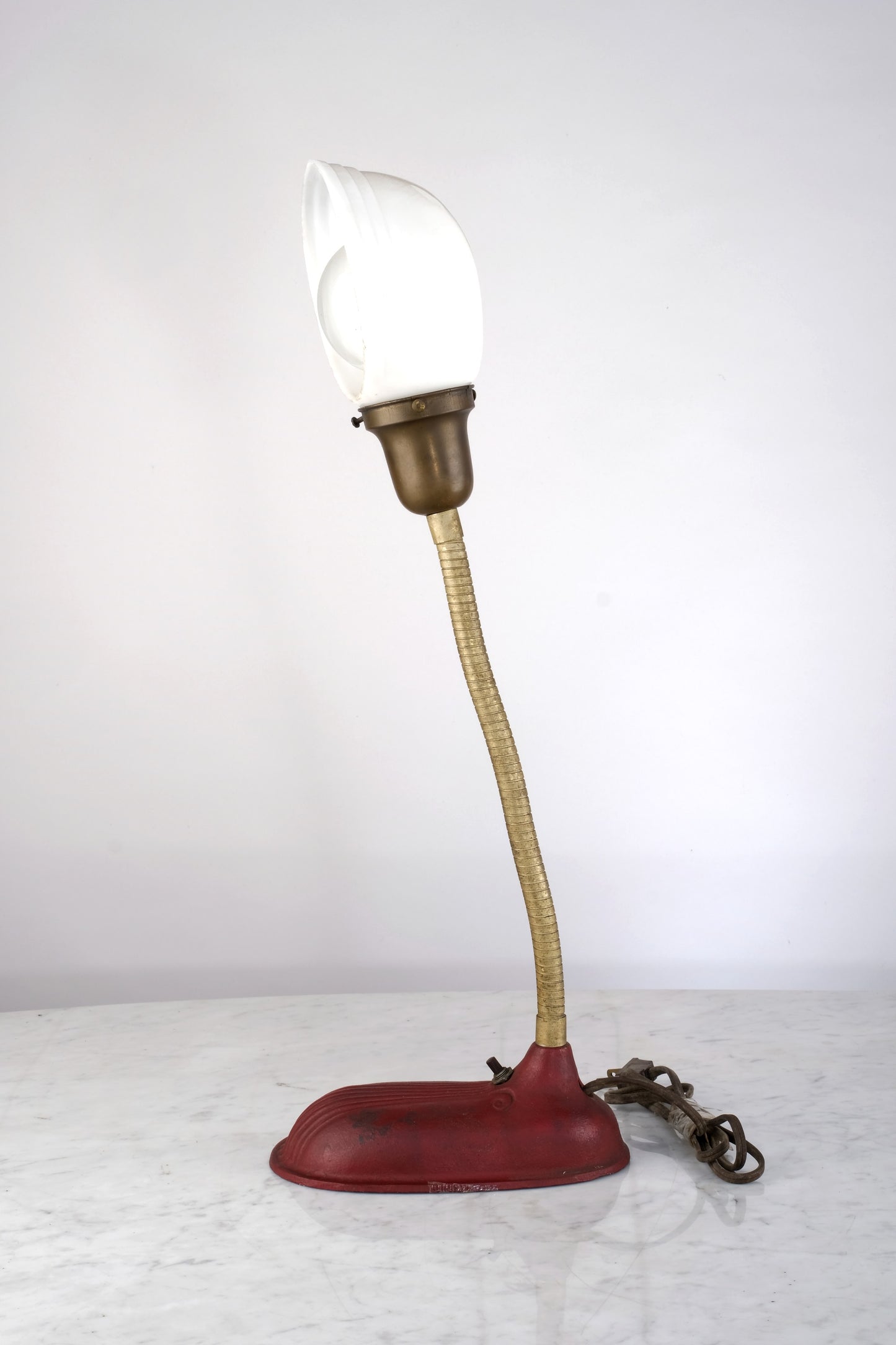 GERMAN GOLD-PLATED GOOSENECK DESK LAMP