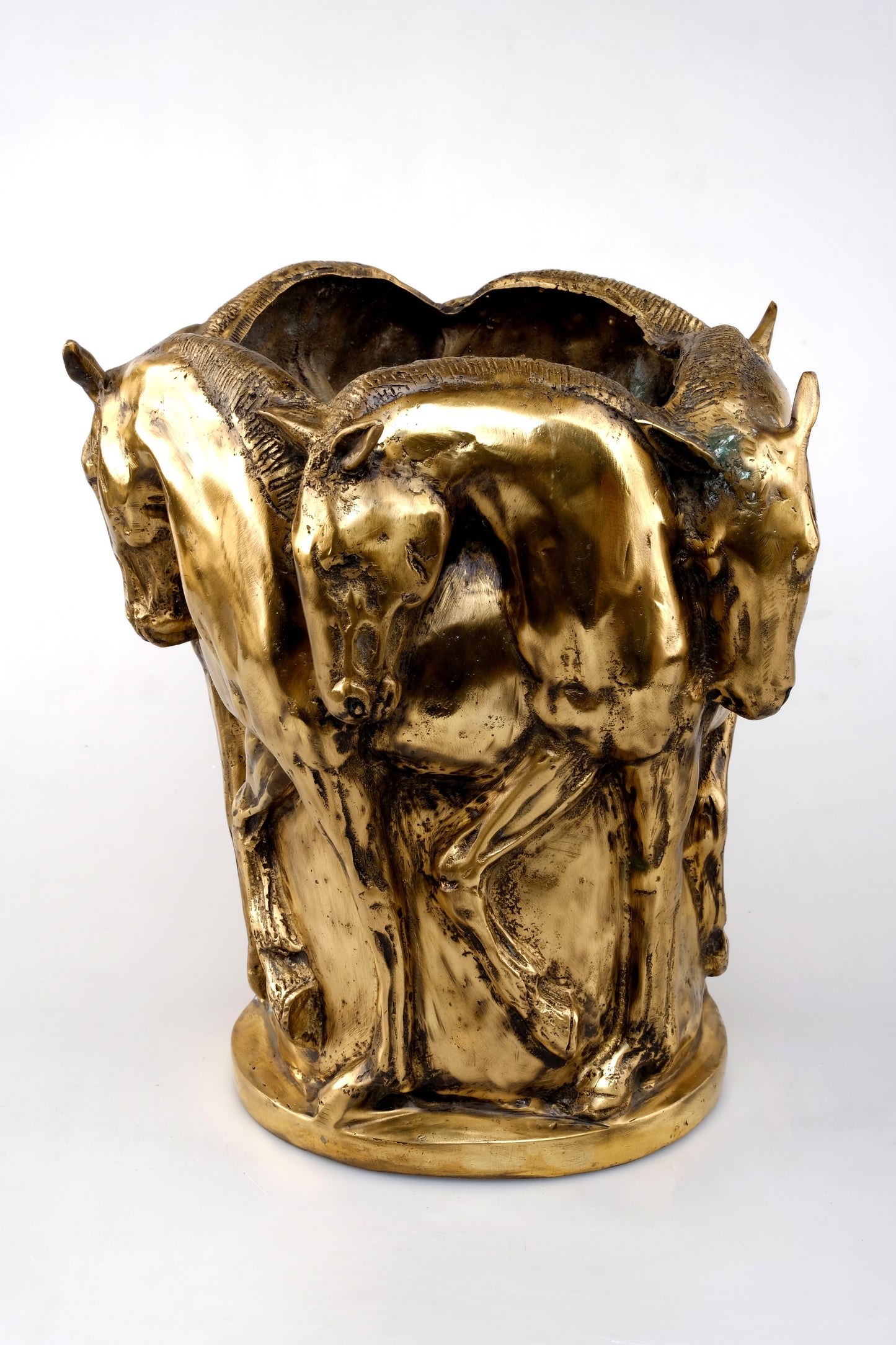ART DECO “GOLDEN 5 STALLIONS HORSES HEAD”