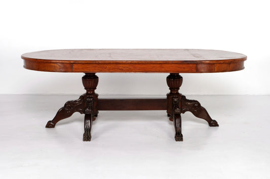 ARTDECO VICTORIAN TWIN PEDESTAL OVAL DINING TABLE