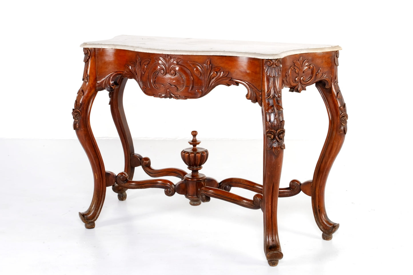 VICTORIAN ARTDECO CONSOLE TABLE WITH MARBLE TOP