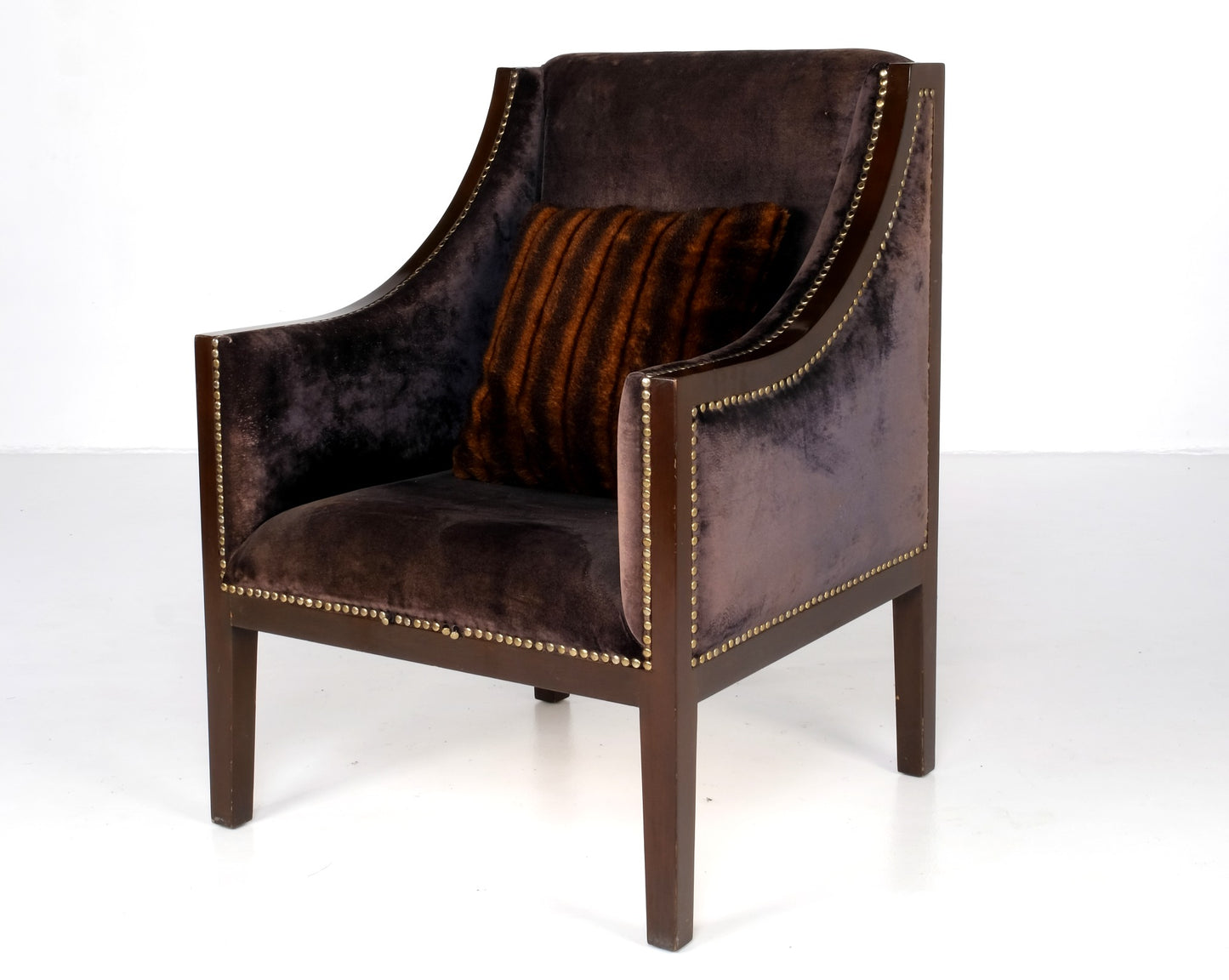 ENGLISH VELVET SUEDE ARMCHAIRS