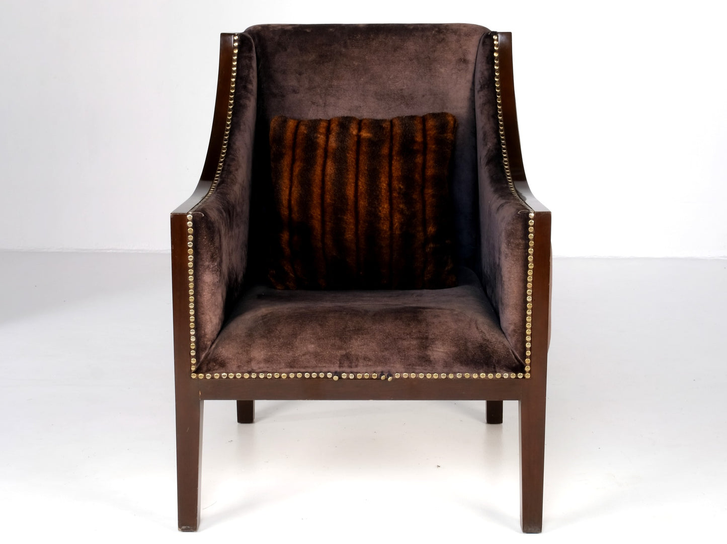 ENGLISH VELVET SUEDE ARMCHAIRS