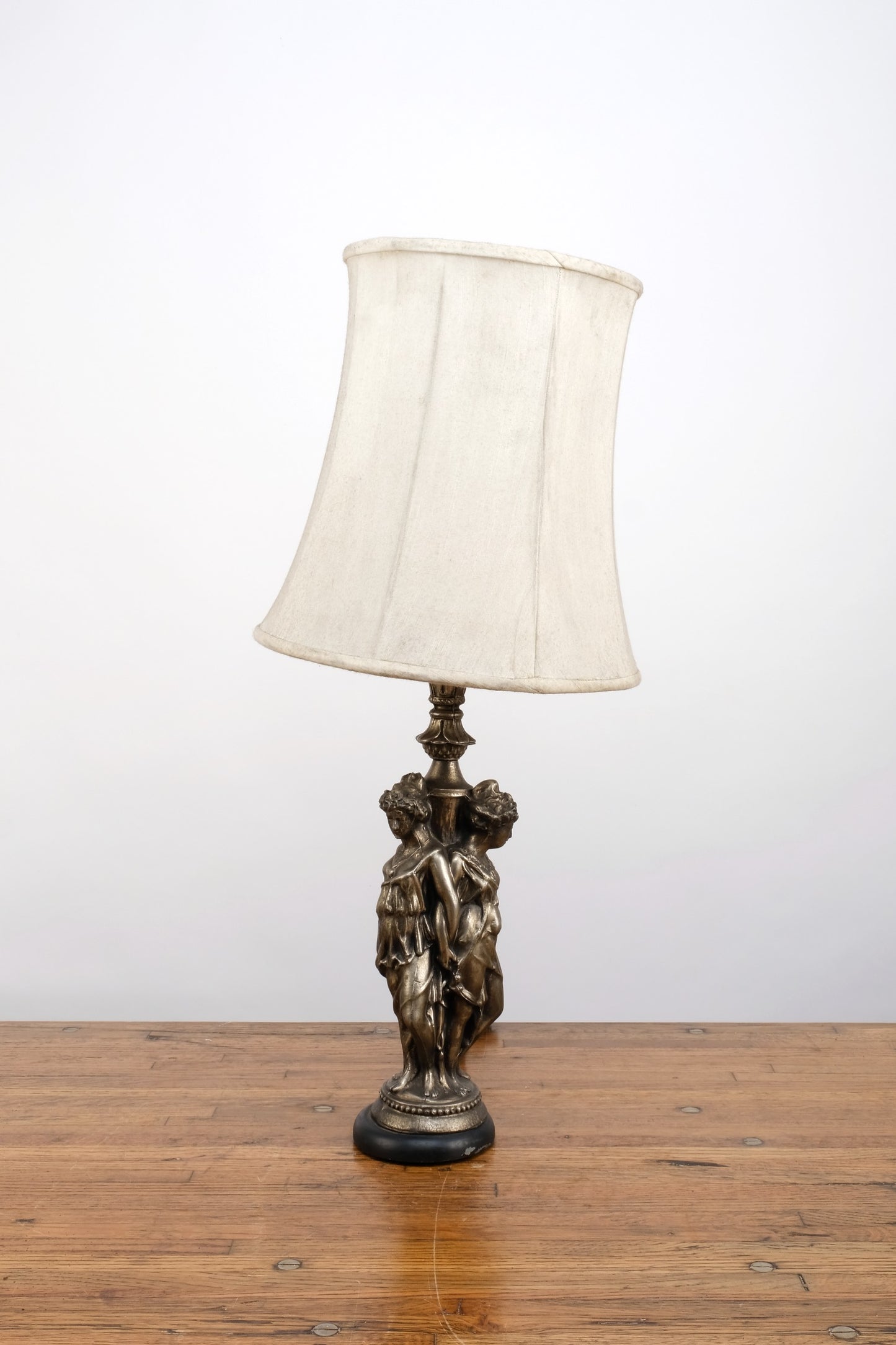 ART DECO BRONZE THREE MAIDEN LAMPSHADE