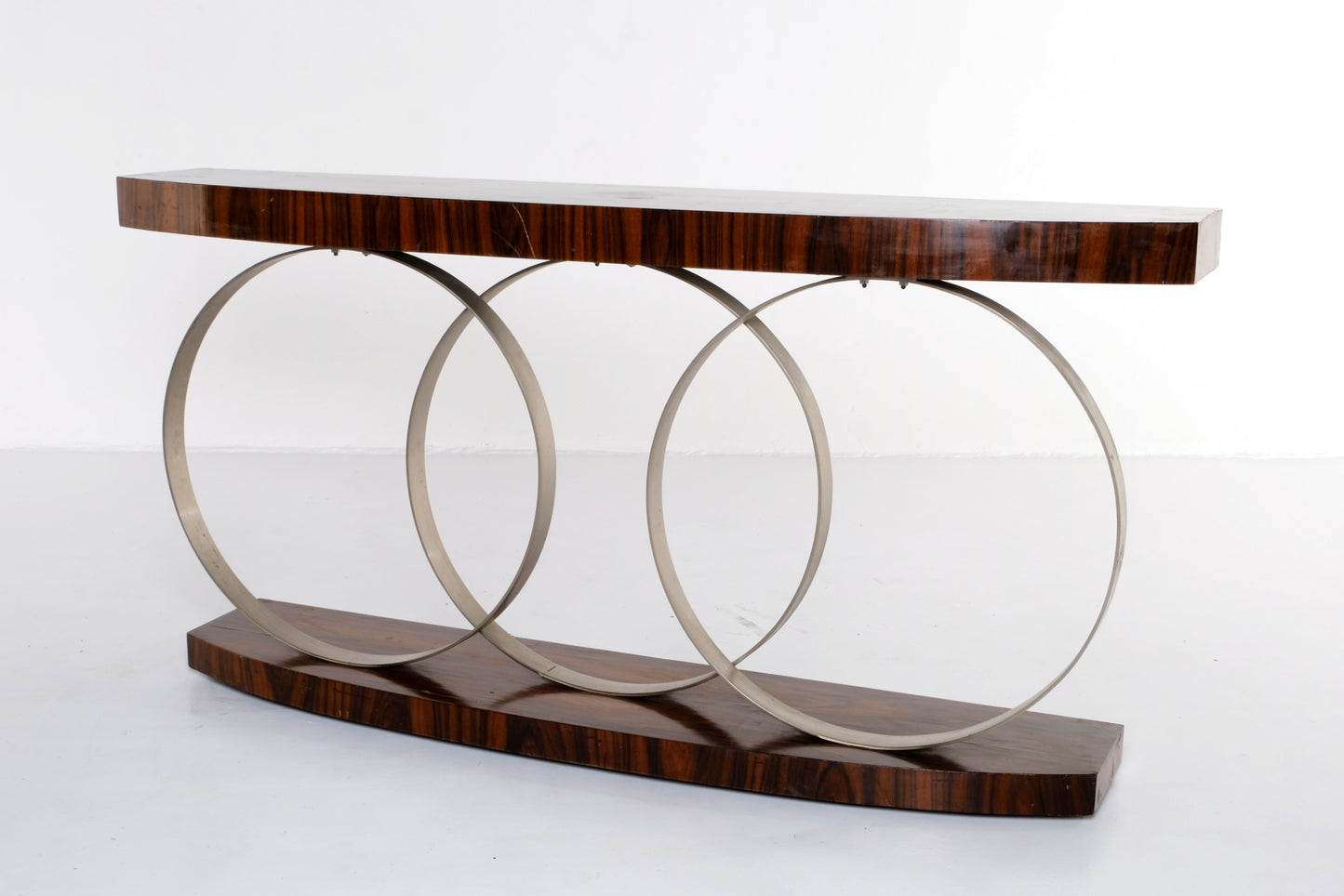 THREE ROUND MODERN CONSOLE TABLE