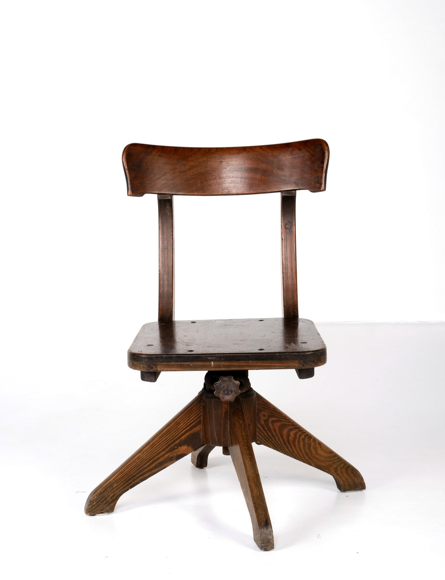 ANTIQUE MILWAUKEE SWIVEL DESK ARMLESS CHAIR