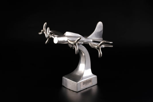 ART DECO POLISHED CAST ALUMINUM MODEL AIRPLANE DECORATIVE