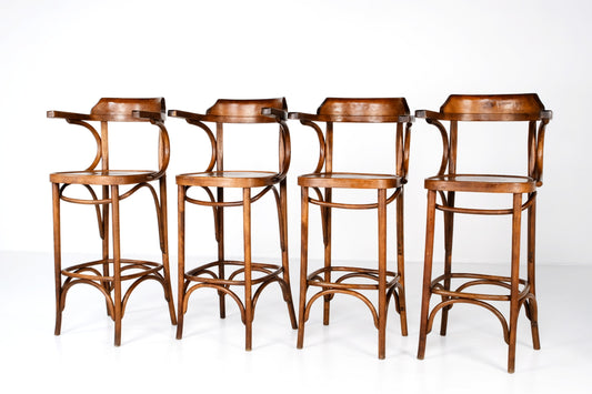 VINTAGE HARDWOOD BAR STOOLS