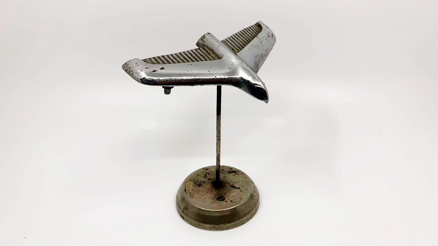 FUTURISTIC  MILITARY PLANE SILVER DECORATIVE PAPER STAND