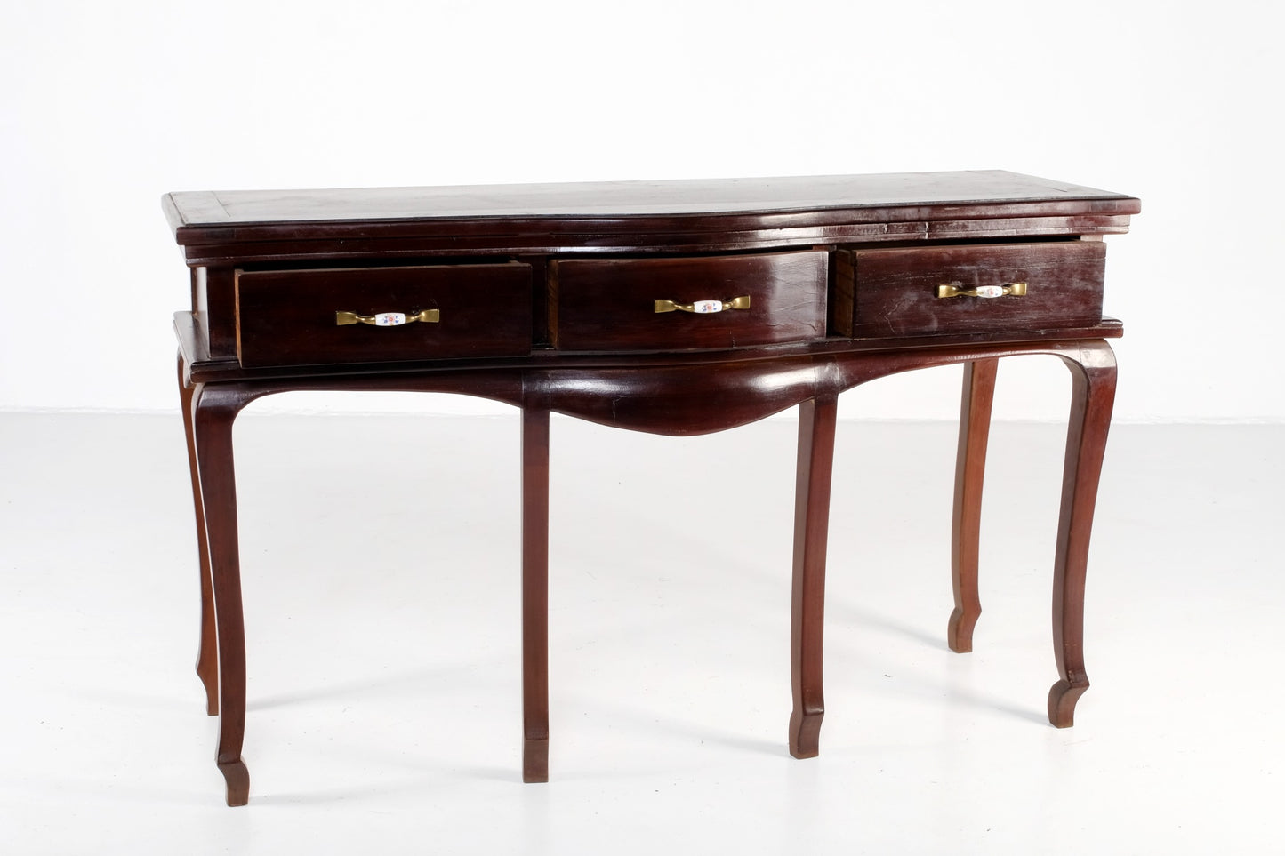 ENGLISH WOODEN CONSOLE TABLE WITH DRAWERS