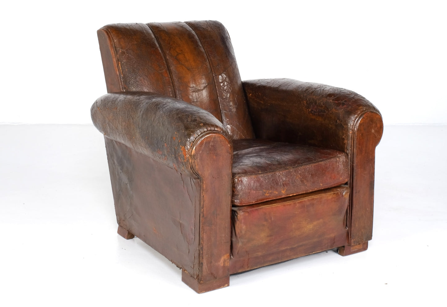 ARTDECO FRENCH LEATHER LOUNGE CHAIRS #1