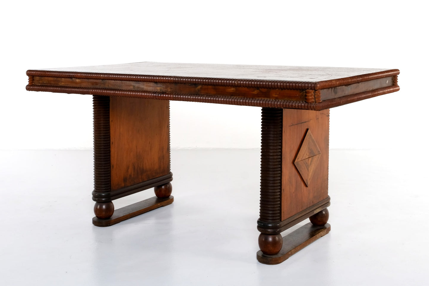 ARTDECO DOUBLE PEDESTAL RECTANGLE DINING TABLE