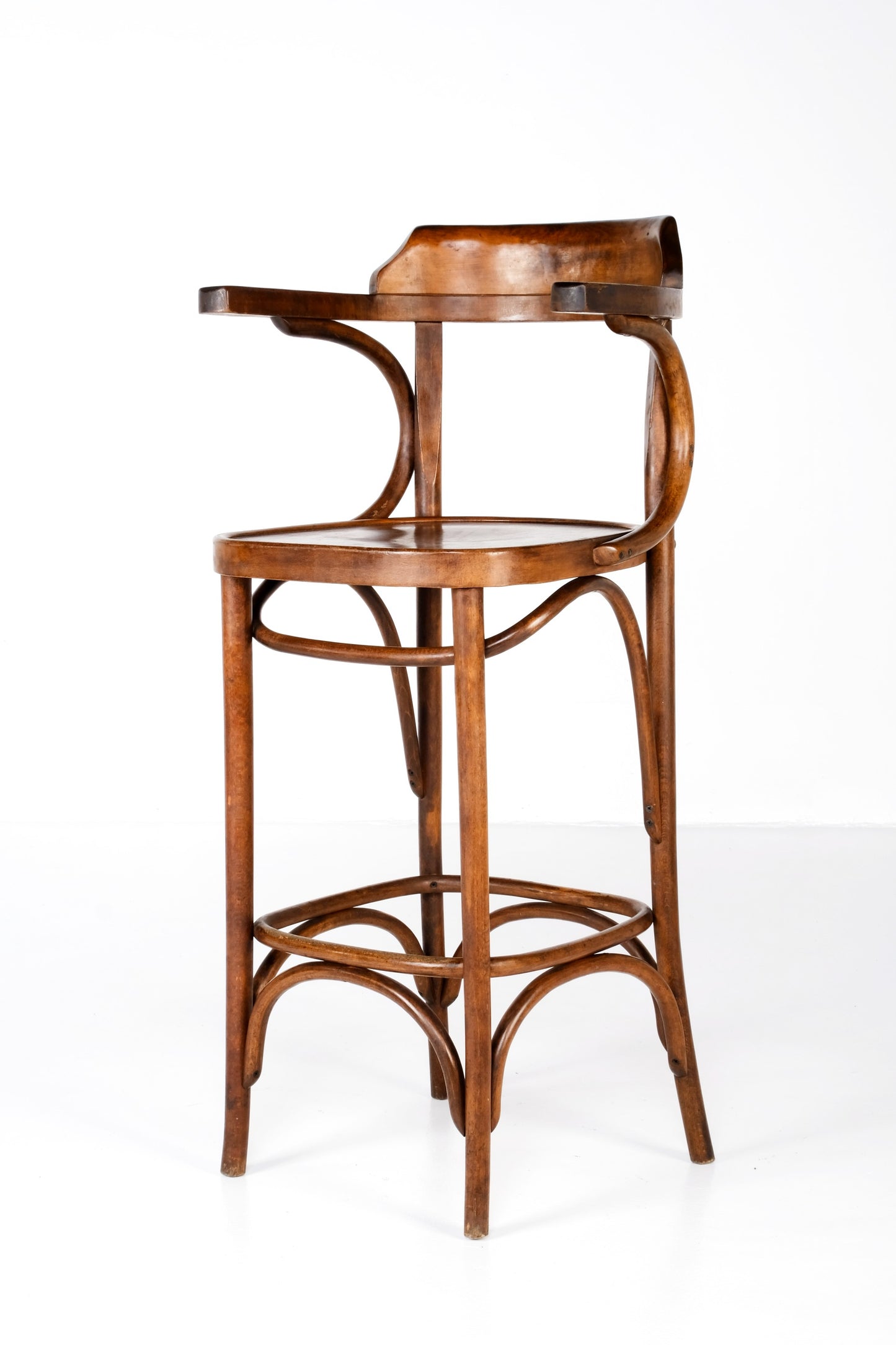 VINTAGE HARDWOOD BAR STOOLS