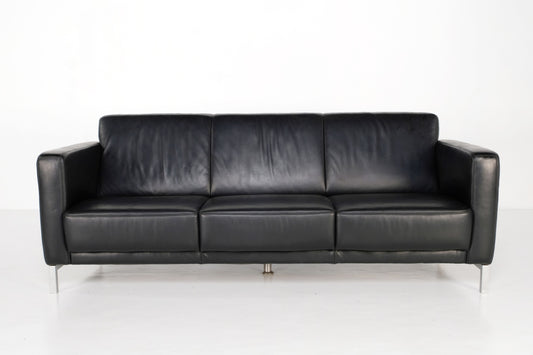 BLACK LEATHER KOINOR COUCH