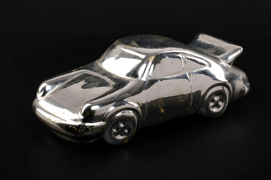 SILVER PORSCHE 911 COIN BANK