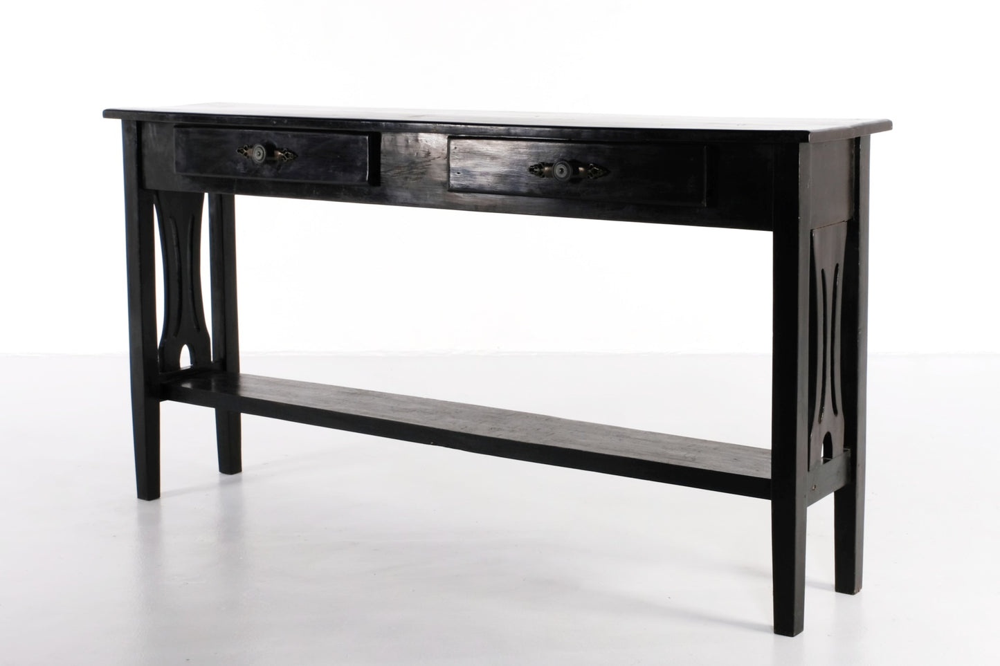 WOODEN BLACK ENGLISH RETRO CONSOLE TABLE