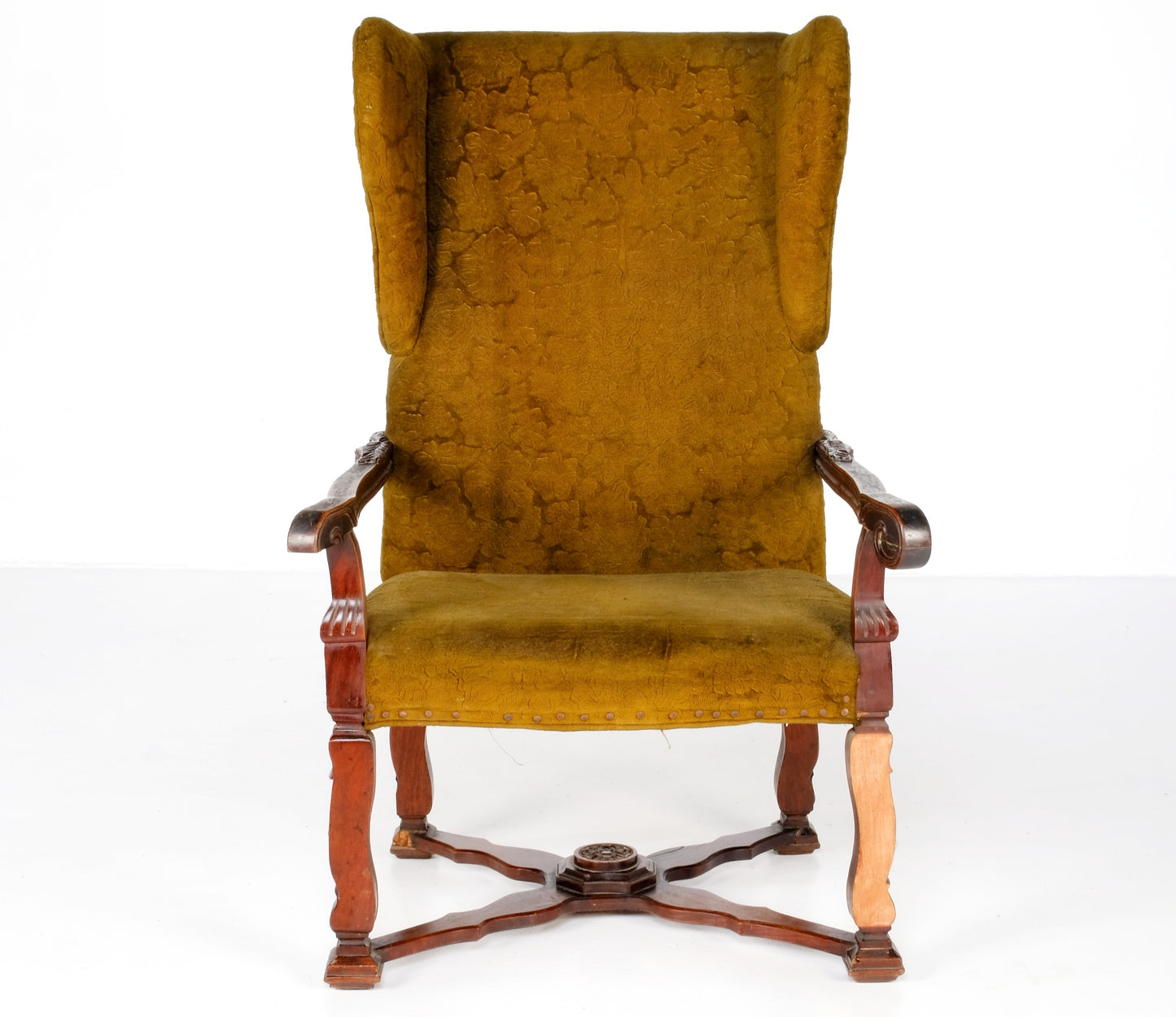 ANTIQUE HIGH WINGBACK CHAIR