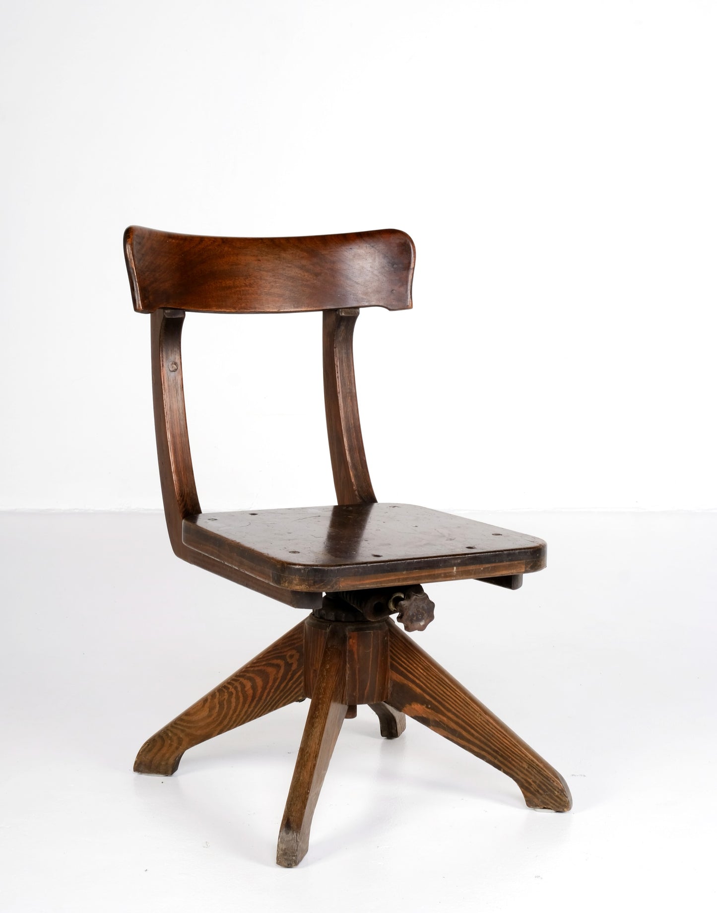 ANTIQUE MILWAUKEE SWIVEL DESK ARMLESS CHAIR